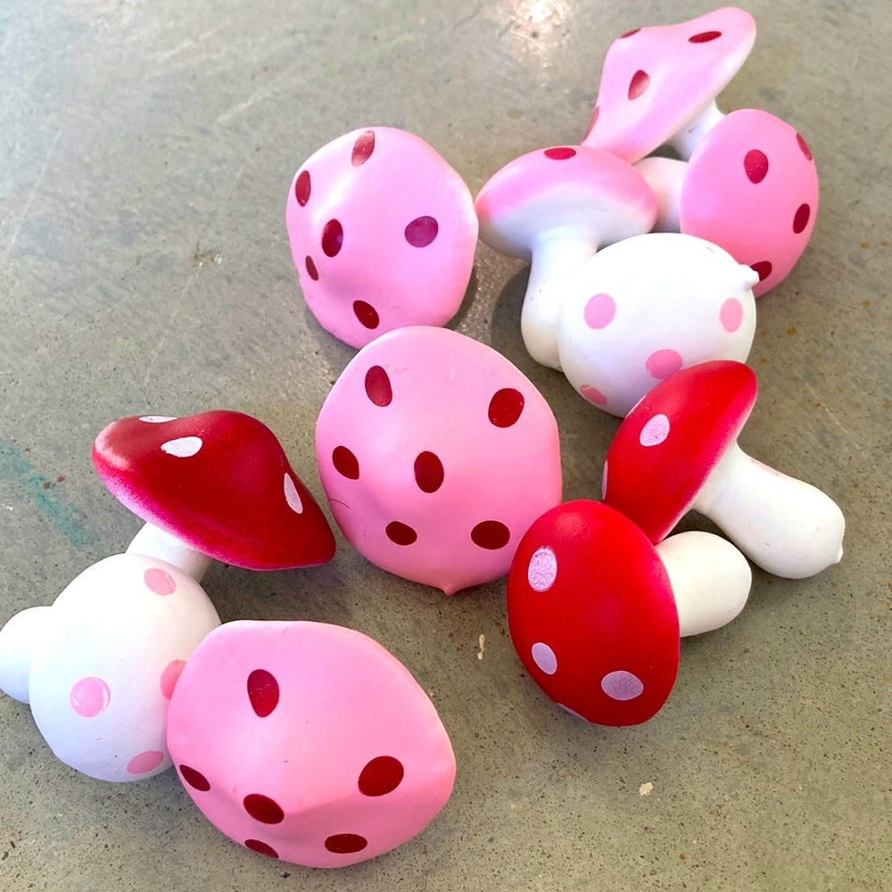 Pink and Red Mushroom crafting pieces child or adult